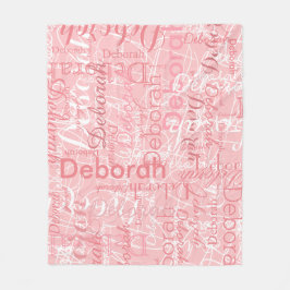 Typografie Roze namen op Bleke roze vlies Fleece Deken