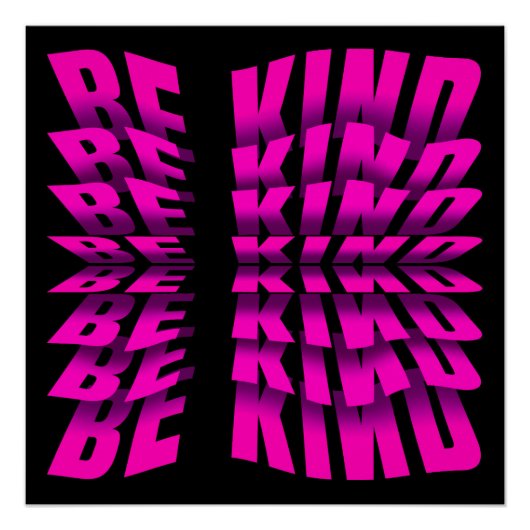 TYPOGRAFIE ROZE 'WEES AARDIG' TEXTEFFECT PERFECT POSTER (Voorkant)