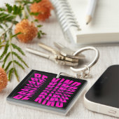 TYPOGRAFIE ROZE 'WEES AARDIG' TEXTEFFECT SLEUTELHANGER (Voorkant Rechts)