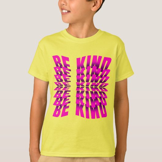 TYPOGRAFIE ROZE 'WEES AARDIG' TEXTEFFECT T-SHIRT (Voorkant)