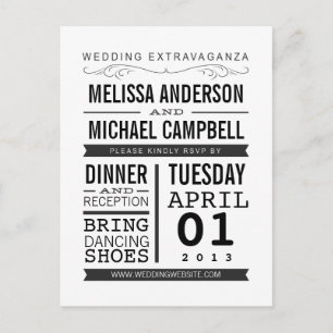  typografie RSVP-Briefkaart Uitnodiging Briefkaart