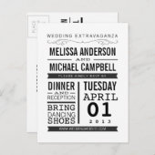  typografie RSVP-Briefkaart Uitnodiging Briefkaart (Voorkant / Achterkant)
