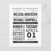 typografie RSVP-Briefkaart Uitnodiging Briefkaart (Voorkant)