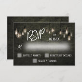 Typografie RSVP, industriële stenen, edisonlichten RSVP Kaartje (Voorkant / Achterkant)
