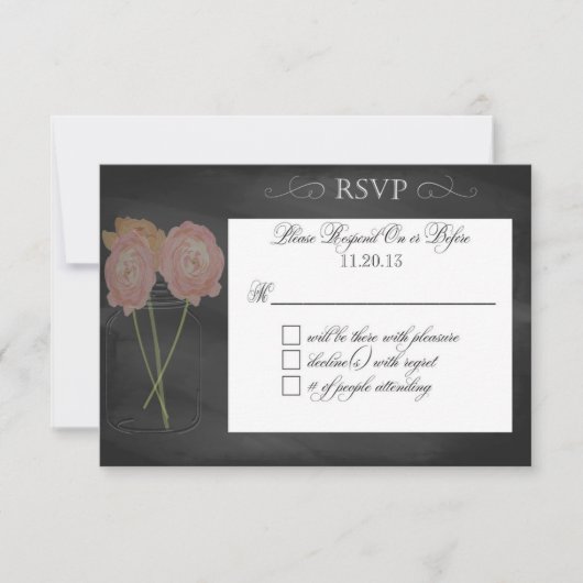 Typografie RSVP van het bruiloft-/civiel karton Kaartje (Voorkant)