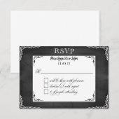 Typografie RSVP van het bruiloft-/civiel karton Kaartje (Voorkant / Achterkant)