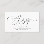 Typografie RSVP voor online respons Visitekaartje (Voorkant)