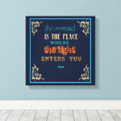 Typografie Rumi Quote - De wond Canvas Afdruk (Insitu (Houten vloer))