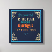 Typografie Rumi Quote - De wond Canvas Afdruk (Voorkant)