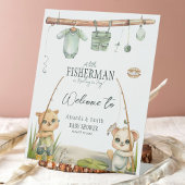 Typografie Rustic Fisherman Baby shower Reclamebord Met Voetstuk