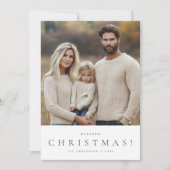 Typografie Rustic Grey Blessed Christmas Foto Feestdagenkaart (Voorkant)