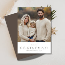 Typografie Rustic Grey Blessed Christmas Foto