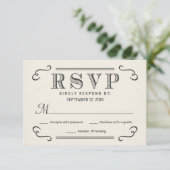  typografie Rustic RSVP Wedding Reply Kaartje (Staand voorkant)