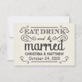  typografie Rustic RSVP Wedding Reply Kaartje (Achterkant)