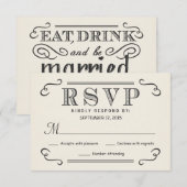  typografie Rustic RSVP Wedding Reply Kaartje (Voorkant / Achterkant)