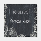 Typografie rustiek krijtbord opslaan van de datum Magneet (Voorkant)