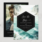 Typografie Rustiek Nautisch Huwelijk Save The Date (Voorkant / Achterkant)