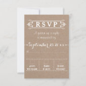  typografie rustieke Kraft papier bruiloft RSVP (Voorkant)