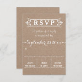  typografie rustieke Kraft papier bruiloft RSVP (Voorkant / Achterkant)