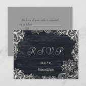 Typografie rustieke krijtbord bruiloft rsvp Uitnodiging Briefkaart (Voorkant / Achterkant)
