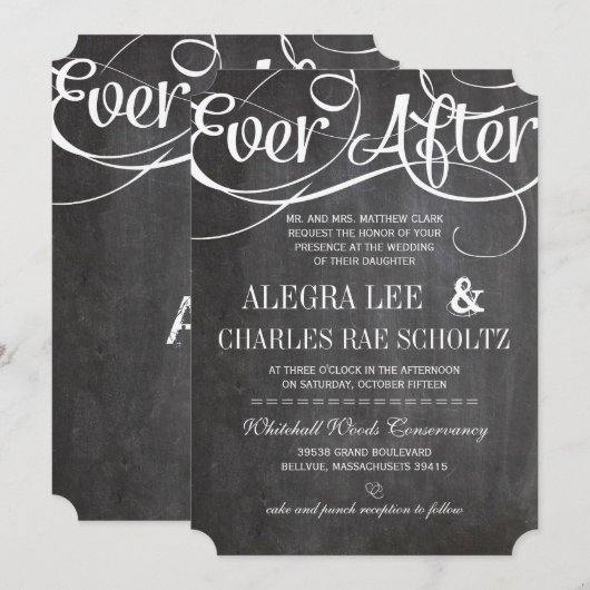 Typografie Rustisch alkbord ooit na alkbord Kaart (Voorkant / Achterkant)