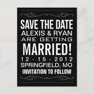  typografie Save the Date Briefkaart