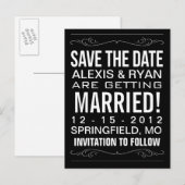  typografie Save the Date Briefkaart (Voorkant / Achterkant)