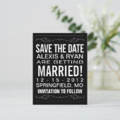  typografie Save the Date Briefkaart (Staand voorkant)