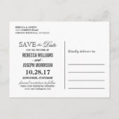 Typografie Save the Date Modern Romantisch Bloemen Aankondigingskaart (Achterkant)