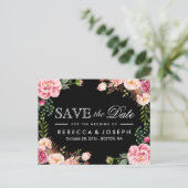 Typografie Save the Date Modern Romantisch Bloemen Aankondigingskaart (Staand voorkant)