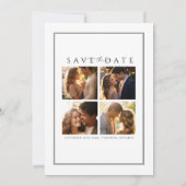 Typografie Save the Date Wedding Invitation Foto Kaart (Achterkant)