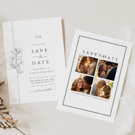 Typografie Save the Date Wedding Invitation Foto Kaart