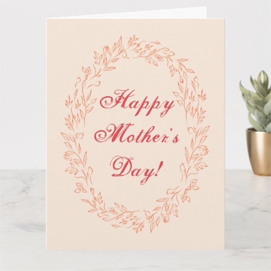 Typografie Schattige Eenvoudige Moderne Elegante M Kaart (Kleine Plant)