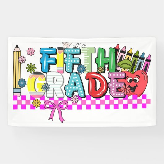 Typografie school vijfde klas spandoek (Horizontaal)
