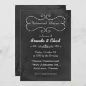 Typografie schoolbord bruiloft repetitie diner kaart (Voorkant / Achterkant)