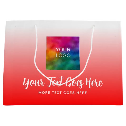 Typografie Script Aangepast Rood Sjabloon Logo Hie Groot Cadeauzakje (Voorkant)