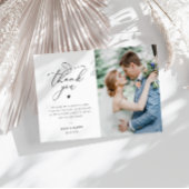 Typografie script aangepaste foto bruiloft bedankkaart