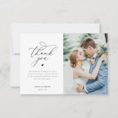 Typografie script aangepaste foto bruiloft bedankkaart (Voorkant)