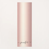 Typografie Script Gepersonaliseerde Naam Roze Goud Yogamat (Voorkant)