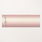 Typografie Script Gepersonaliseerde Naam Roze Goud Yogamat (Voorkant (horizontaal))