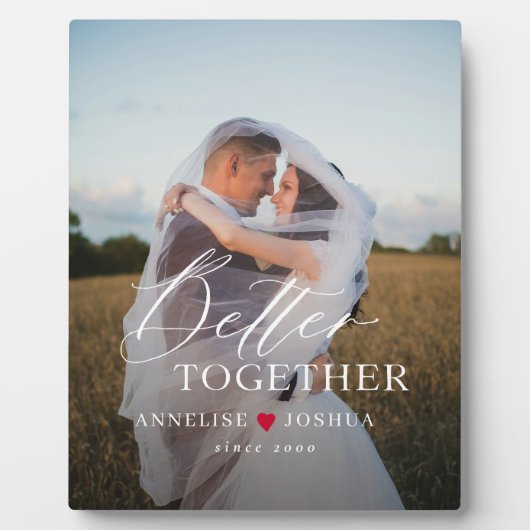 Typografie script gepersonaliseerde paar foto fotoplaat (Voorkant)