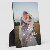Typografie script gepersonaliseerde paar foto fotoplaat (Zijkant)
