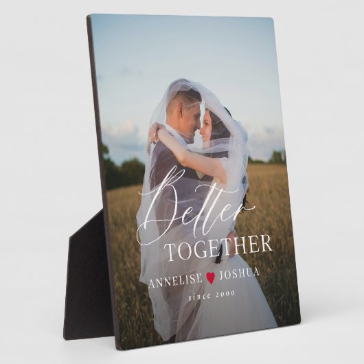 Typografie script gepersonaliseerde paar foto fotoplaat (Zijkant)