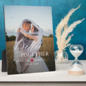 Typografie script gepersonaliseerde paar foto fotoplaat (Zijkant)