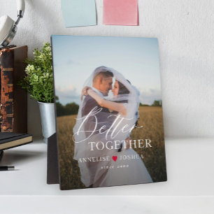 Typografie script gepersonaliseerde paar foto fotoplaat