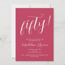 Typografie Script Magenta 50ste verjaardag