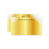 Typografie Script Monogramed Elegant Faux Gold Notitiekaartje (Voorkant / Achterkant in situ)