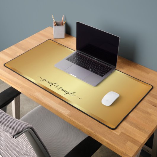Typografie Script Naam Elegant Goud Modern Eenvoud Bureaumat (Kantoor 2)