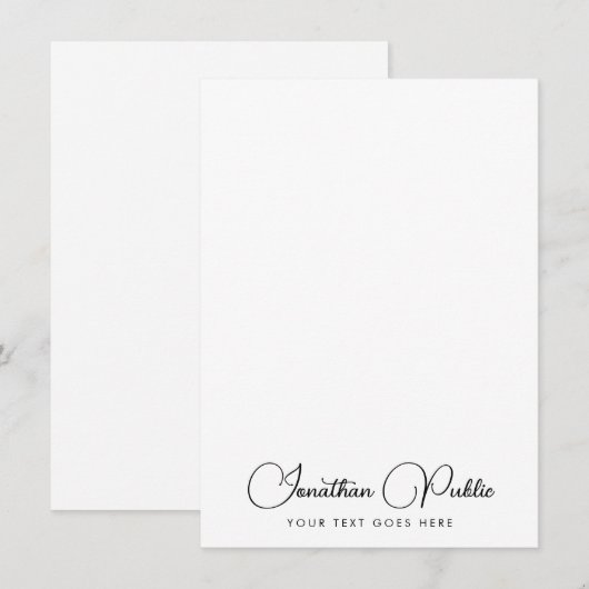 Typografie Script Naam Modern Vertical Sjabloon (Voorkant / Achterkant)