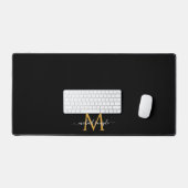 Typografie Script Naam Monogram Zwarte Goud Chic Bureaumat (Keyboard & Muis)